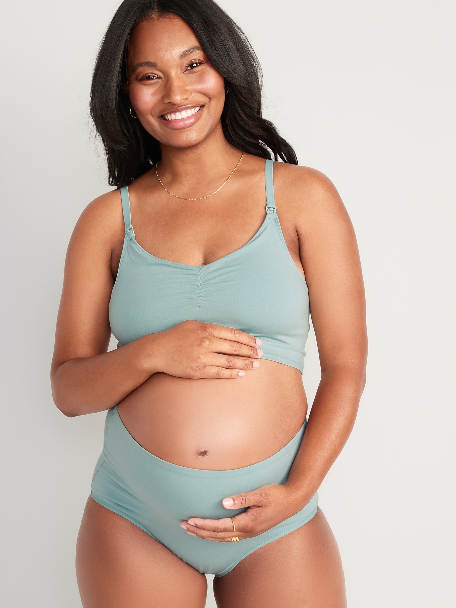 Maternity Supima® Cotton-Blend Nursing Cami Bra
