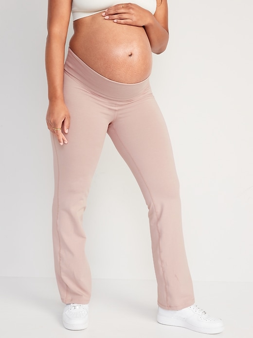 View large product image 1 of 1. Maternity Rollover-Waist PowerChill Boot-Cut Leggings