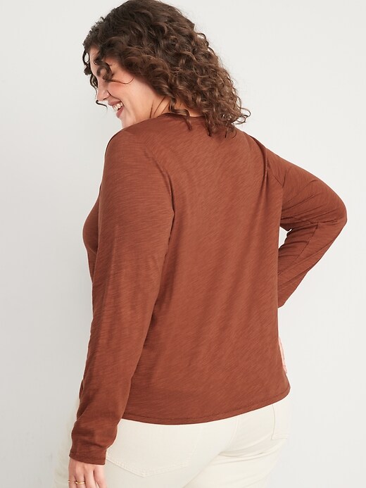 Image number 8 showing, EveryWear Slub-Knit Long-Sleeved T-Shirt for Women