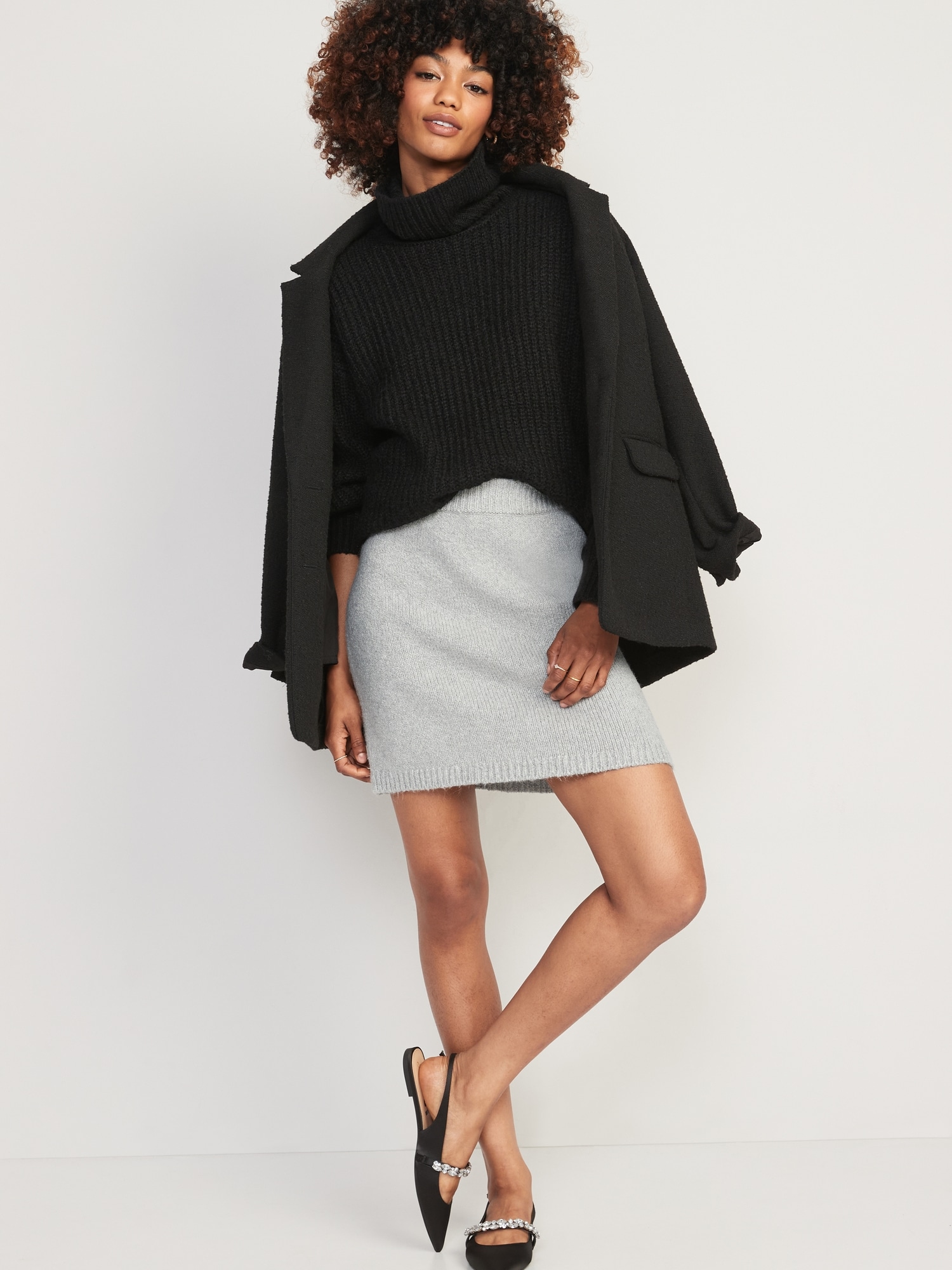 Mini skirt with clearance sweater