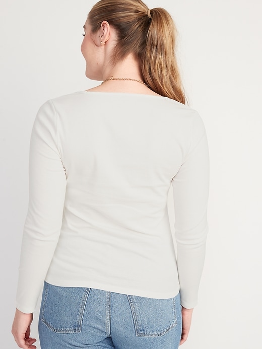 Image number 6 showing, Fitted Long-Sleeve Rib-Knit Top