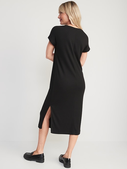 Image number 2 showing, Rib-Knit Midi Shift Dress for Women