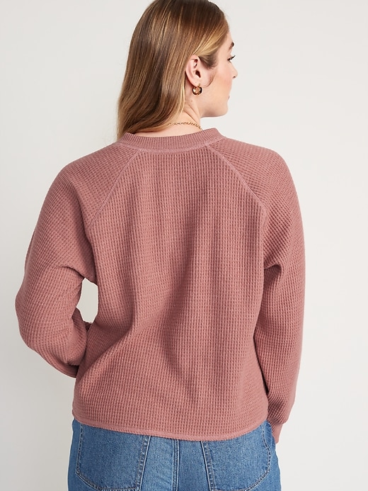Image number 6 showing, Waffle-Knit Henley Top