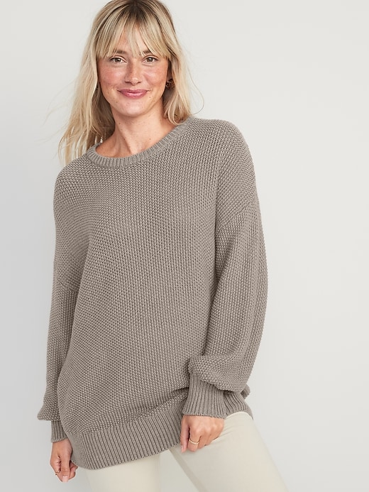 Image number 1 showing, Textured-Knit Tunic Sweater for Women