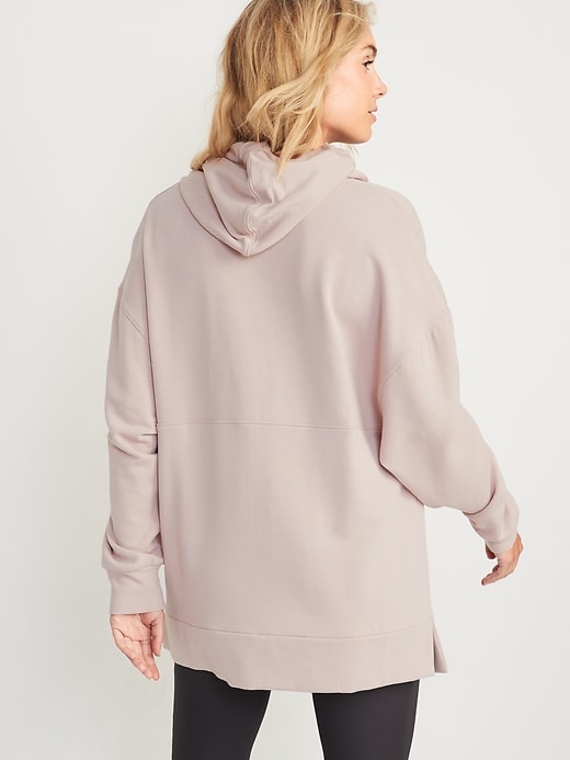 Image number 2 showing, Live-In Cozy-Knit French-Terry Tunic Hoodie