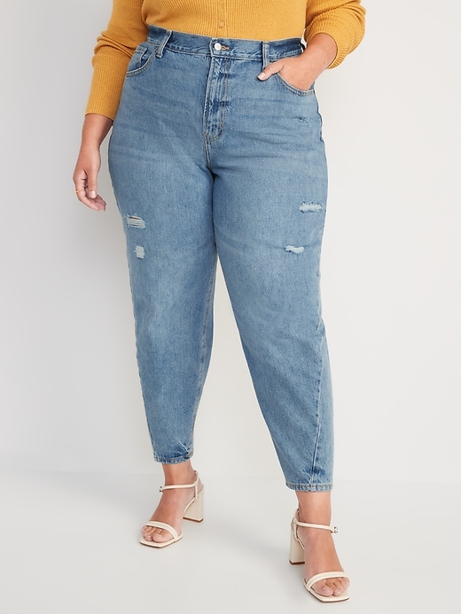 Image number 7 showing, Extra High-Waisted Ripped Non-Stretch Balloon Jeans