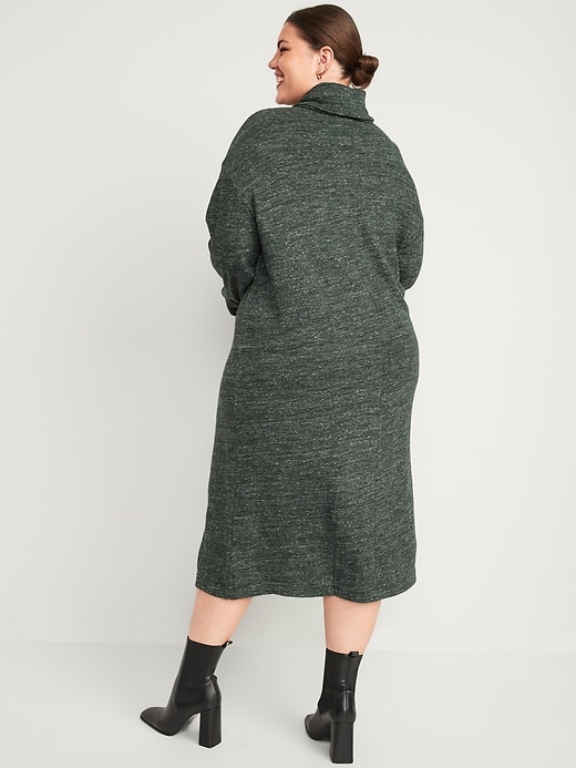 Image number 8 showing, Long-Sleeve Turtleneck Midi Sweater Shift Dress