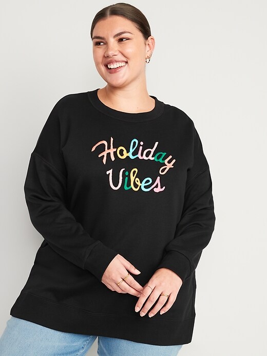 Image number 7 showing, Oversized Vintage Tunic Sweatshirt for Women