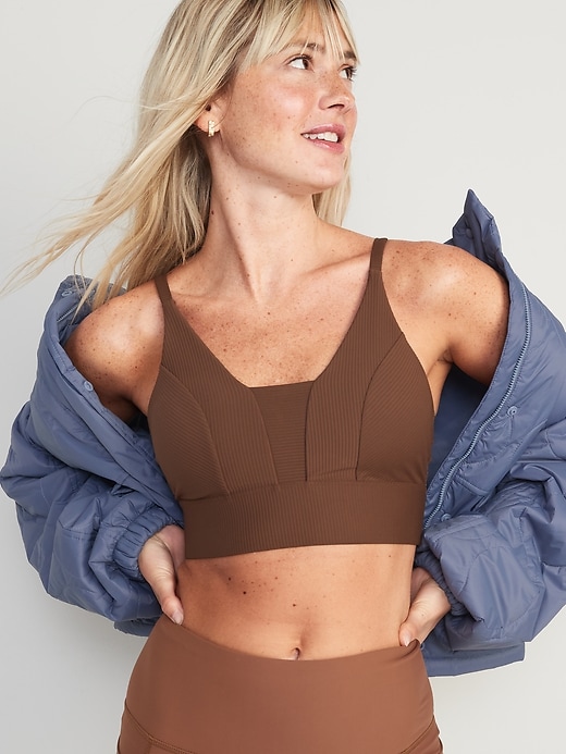 Image number 1 showing, Light Support PowerSoft Textured-Rib Sports Bra for Women