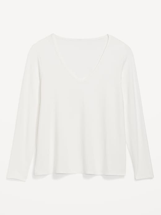 Image number 4 showing, Luxe V-Neck Long-Sleeve T-Shirt for Women