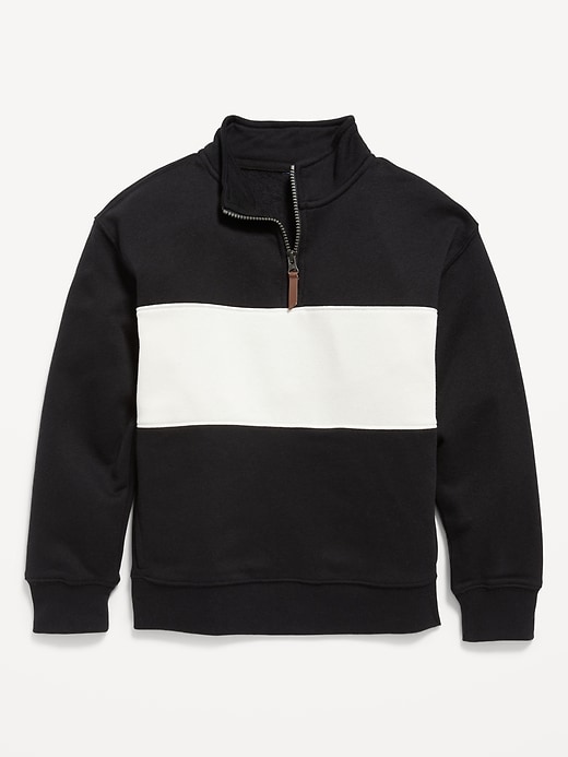 Long-Sleeve Color-Blocked Quarter-Zip Sweatshirt for Boys