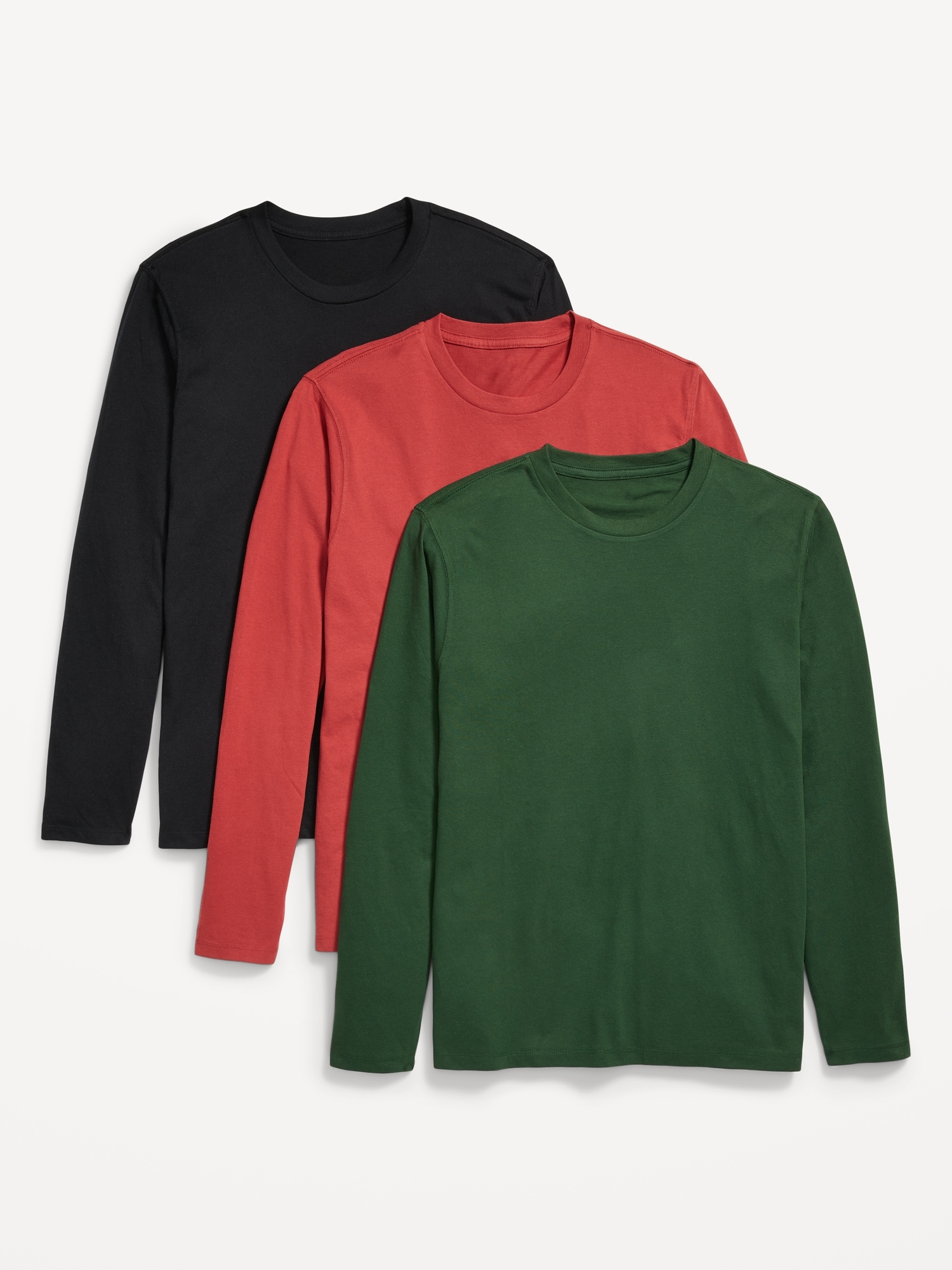 Decrum Pack of 3 Long Sleeves Shirts for Men - V-Neck Soft Comfortable  Raglan Full Sleeve T Shirt Mens Multipack at  Men’s Clothing store