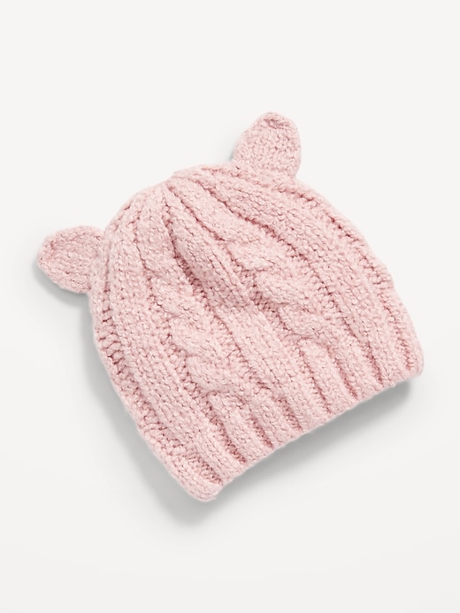 View large product image 1 of 1. Cable-Knit Critter Beanie for Toddler Girls