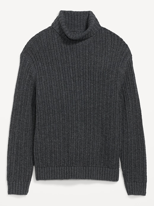 Image number 4 showing, Loose Textured-Knit Turtleneck Sweater