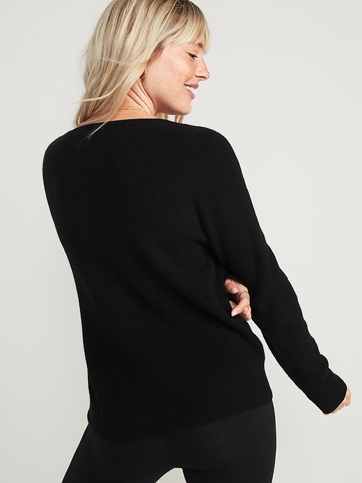 V-Neck Shaker-Stitch Cocoon Sweater for Women | Old Navy
