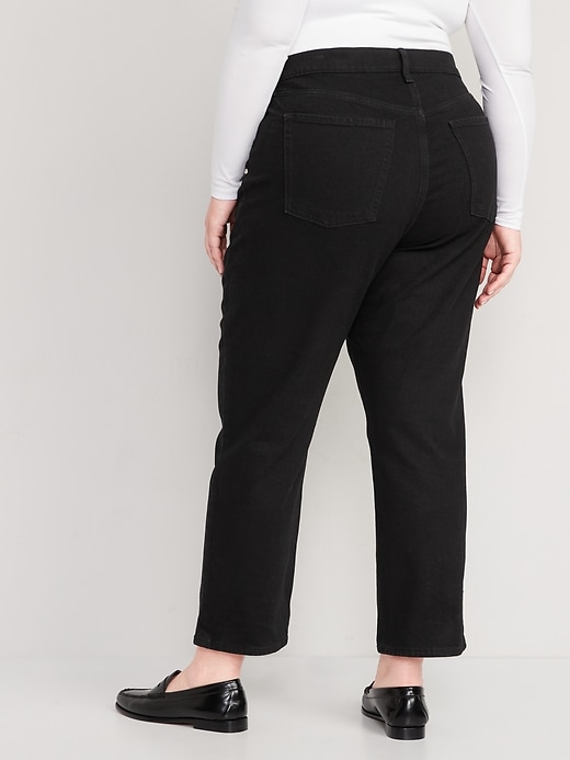 Image number 8 showing, Extra High-Waisted Sky-Hi Straight Black Jeans for Women