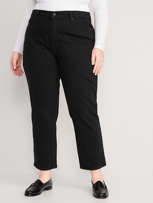 Image number 7 showing, Extra High-Waisted Sky-Hi Straight Black Jeans for Women