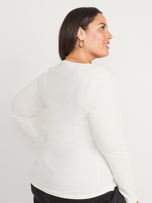 Image number 8 showing, Fitted Long-Sleeve Rib-Knit Top