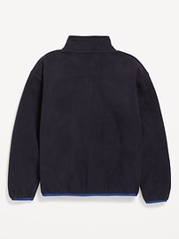 View large product image 3 of 3. Mock-Neck Snap-Front Micro Fleece Pullover Sweatshirt for Boys