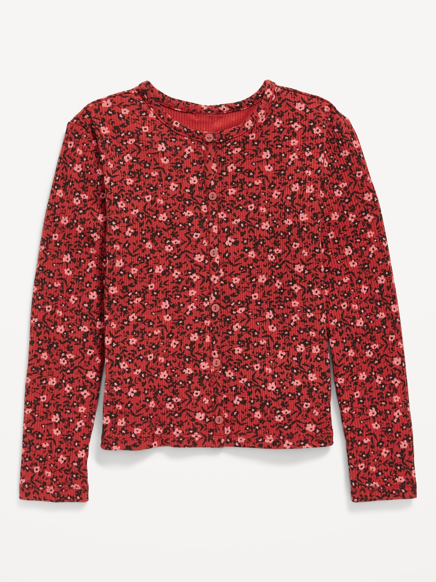 Printed Rib-Knit Cardigan Top for Girls | Old Navy