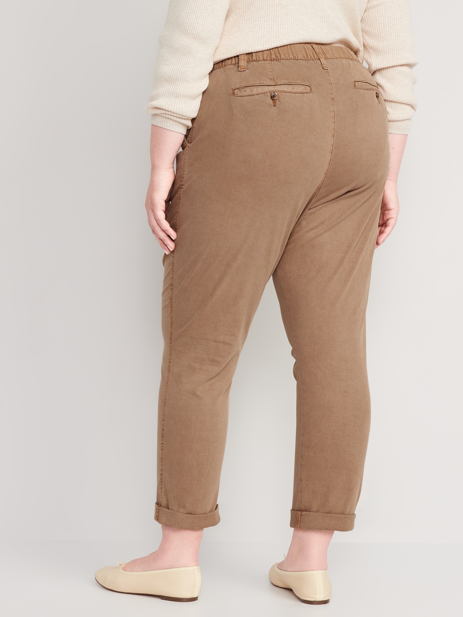 Old Navy Women's Size Large Sisal Brown High Waisted OGC Chino Pants NWT