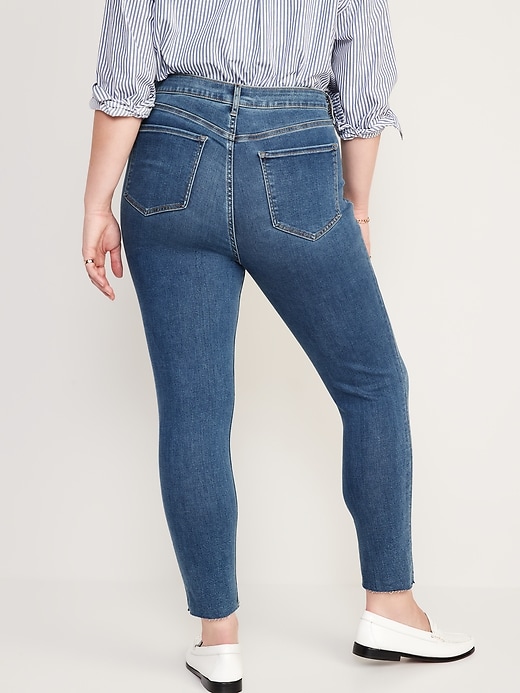 Image number 6 showing, Extra High-Waisted Rockstar 360° Stretch Super-Skinny Cut-Off Jeans for Women
