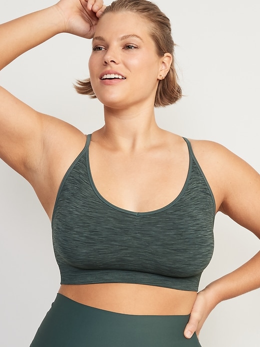 Image number 5 showing, Light Support Seamless Racerback Sports Bra