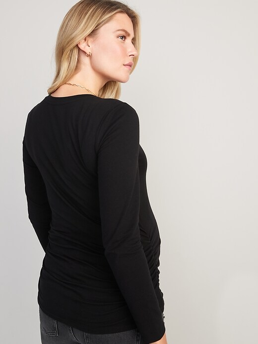 Image number 2 showing, Maternity EveryWear Long-Sleeve Crew-Neck T-Shirt