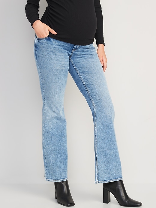 Image number 1 showing, Maternity Full Panel Flare Jeans