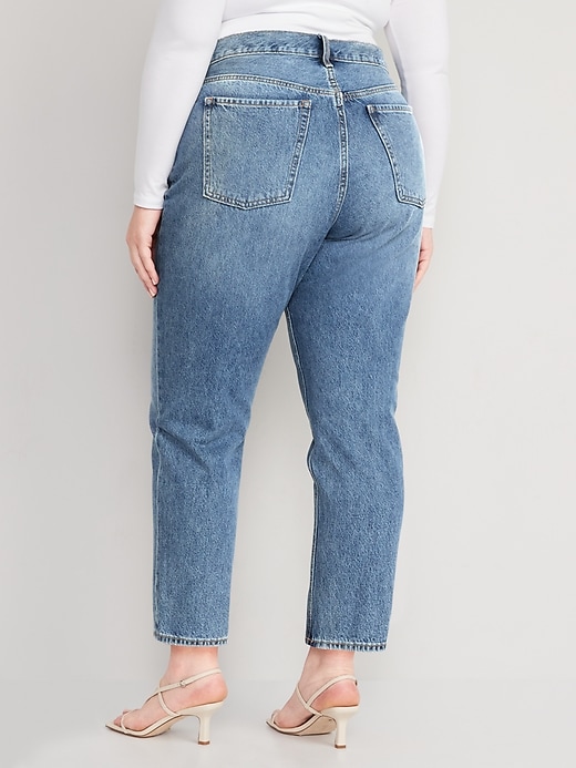 Image number 8 showing, Extra High-Waisted Button-Fly Sky-Hi Straight Non-Stretch Cropped Jeans