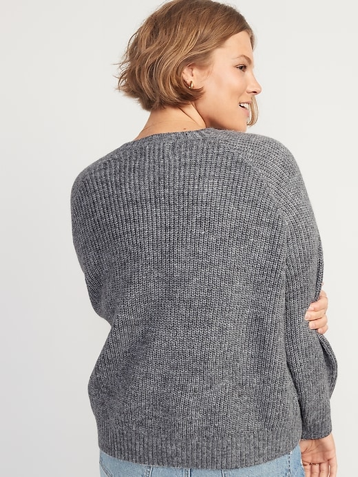Image number 6 showing, Heathered Cozy Shaker-Stitch Pullover Sweater for Women