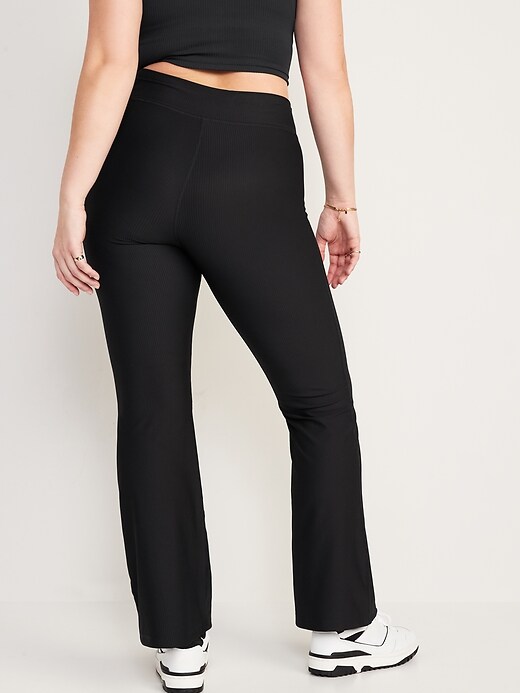 Image number 6 showing, Extra High-Waisted PowerSoft Rib-Knit Flare Pants
