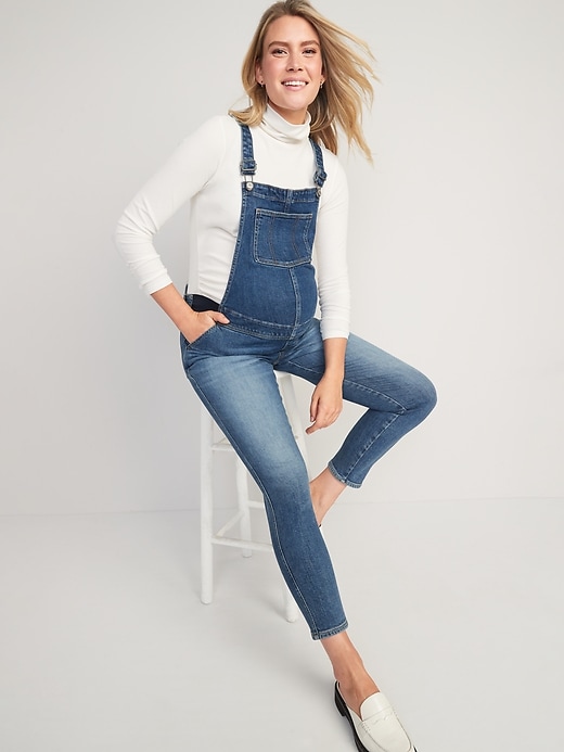 Image number 3 showing, Maternity Side Panel O.G. Straight Jean Overalls