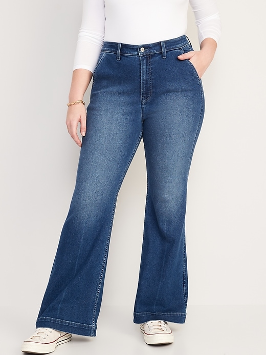 Image number 5 showing, Extra High-Waisted 360° Stretch Trouser Flare Jeans