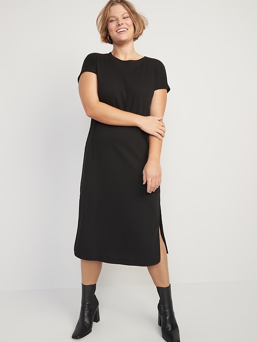 Image number 5 showing, Rib-Knit Midi Shift Dress for Women