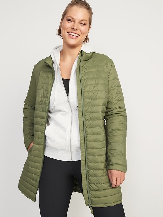 Water-Resistant Jacket Quilted Navy | Zip-Front Old for Women Tunic