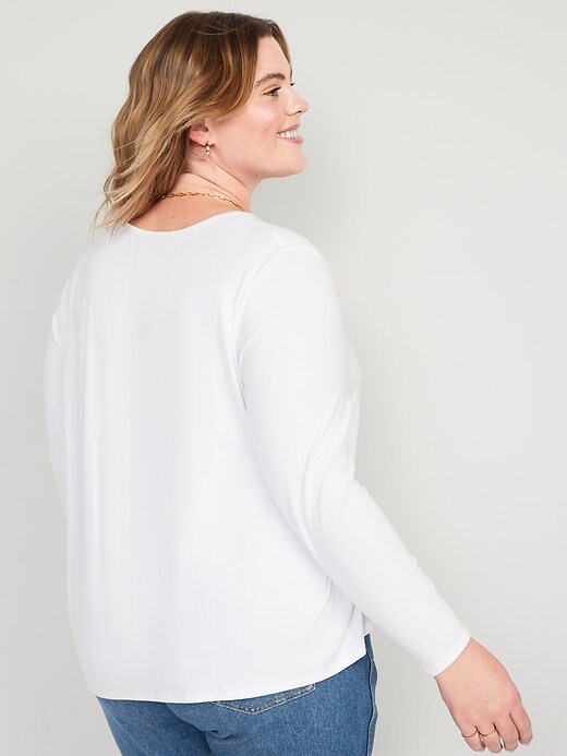 Image number 8 showing, Luxe Crew-Neck Long-Sleeve T-Shirt for Women