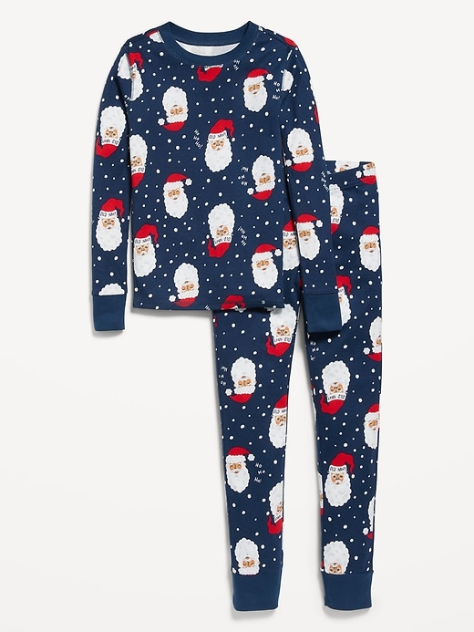 Matching Santa Claus Gender-Neutral Snug-Fit Pajamas for Kids