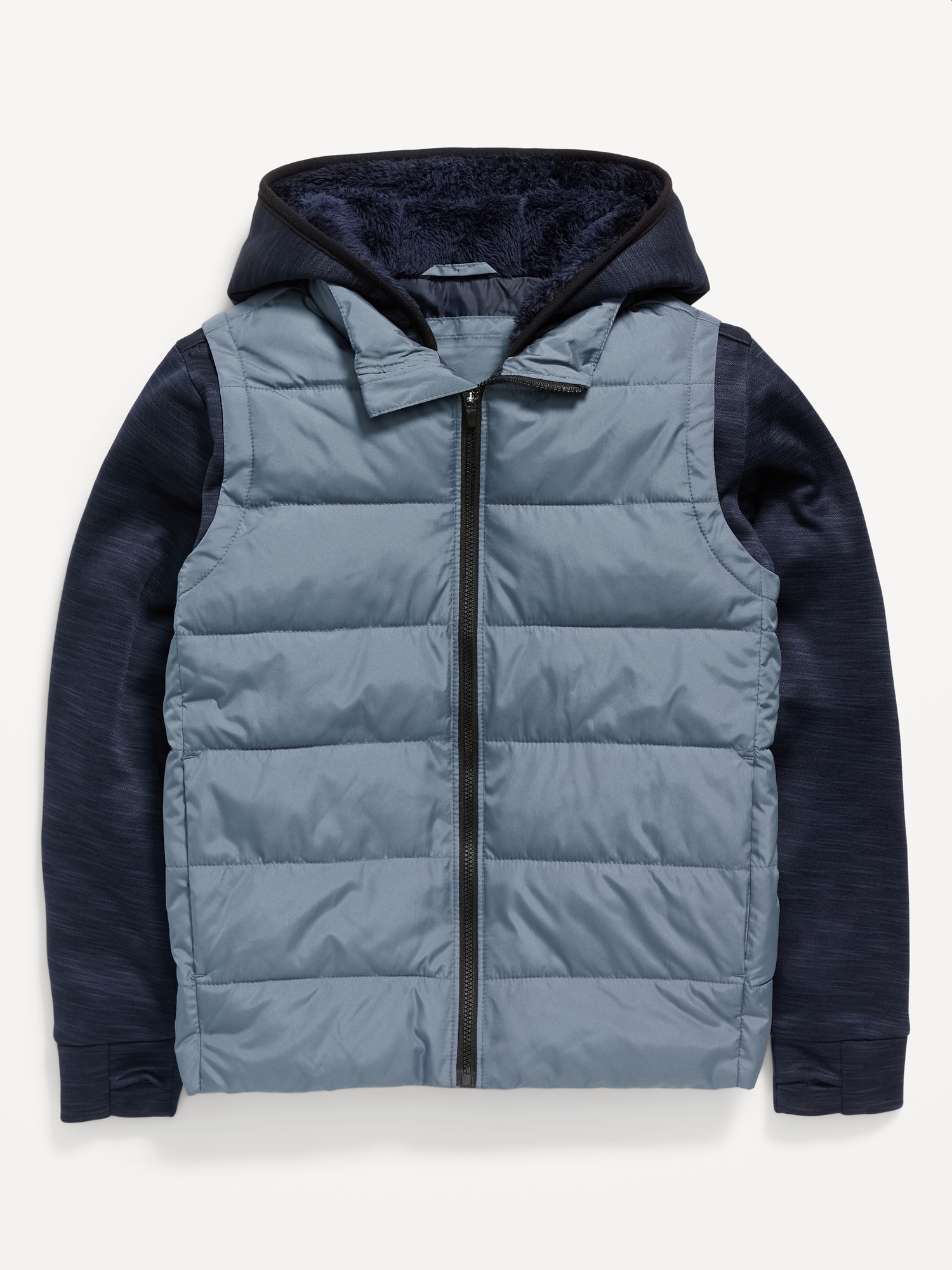 Nautica Boys Hybrid Fleece Quilted Jacket 