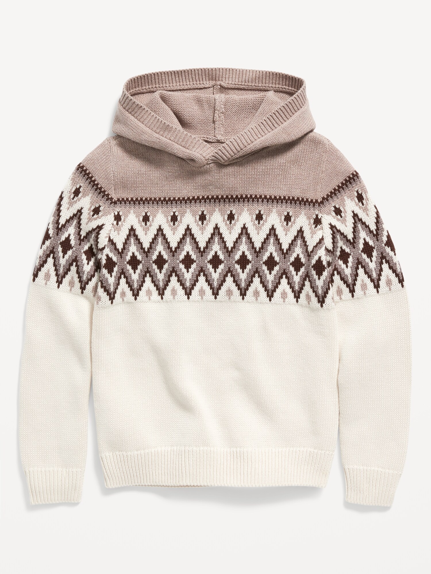 Cozy Fair Isle Pullover Sweater Hoodie for Boys Old Navy