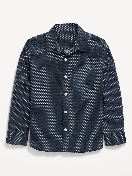 View large product image 2 of 3. Patterned Poplin Built-In Flex Shirt for Boys