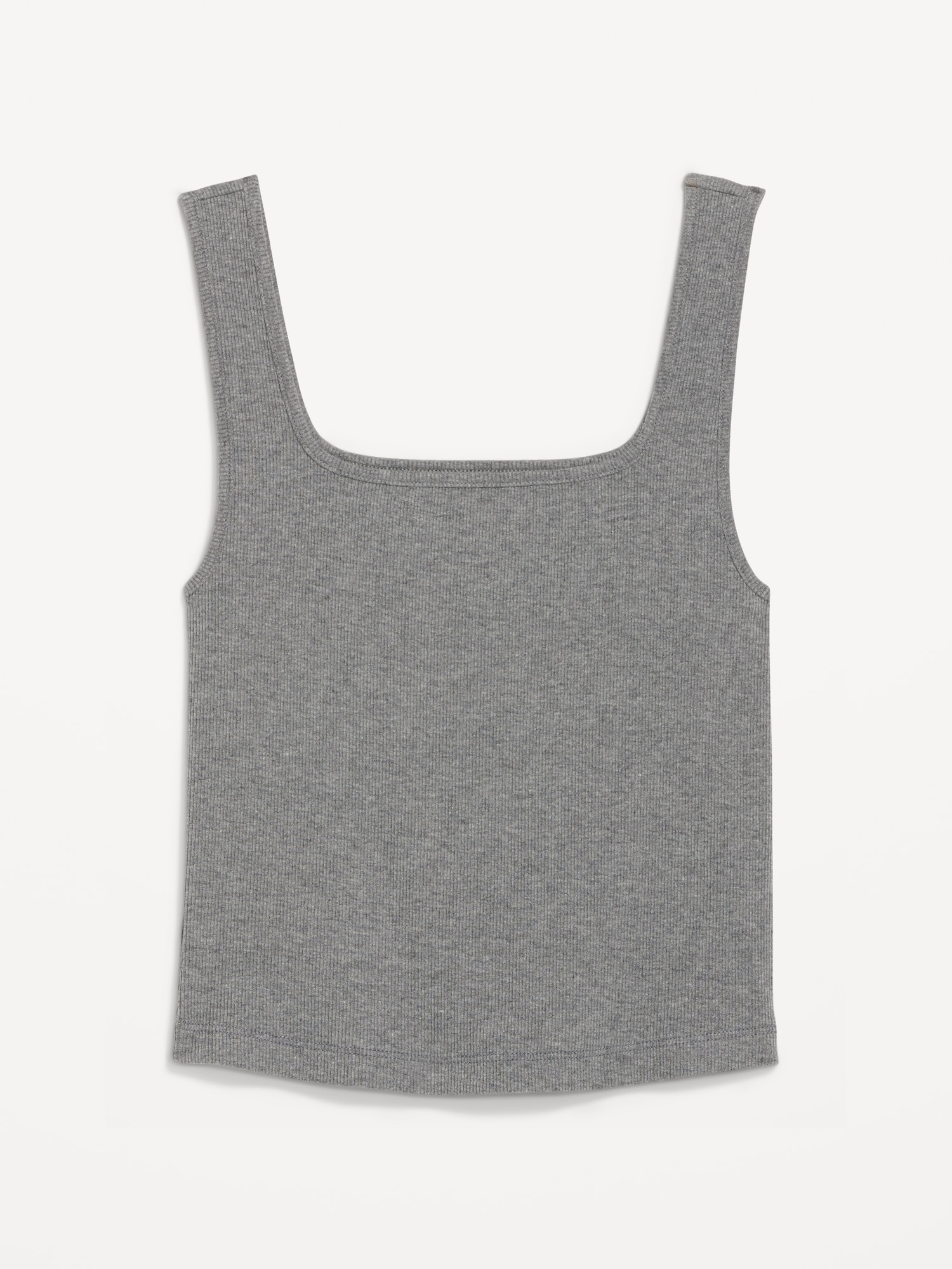 Fitted Square-Neck Ultra-Cropped Rib-Knit Tank Top for Women | Old Navy