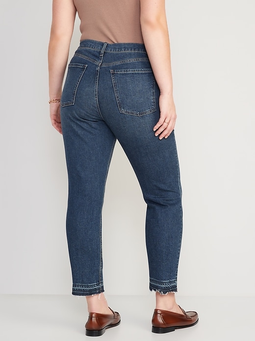 Image number 6 showing, Mid-Rise Boyfriend Straight Cut-Off Jeans for Women