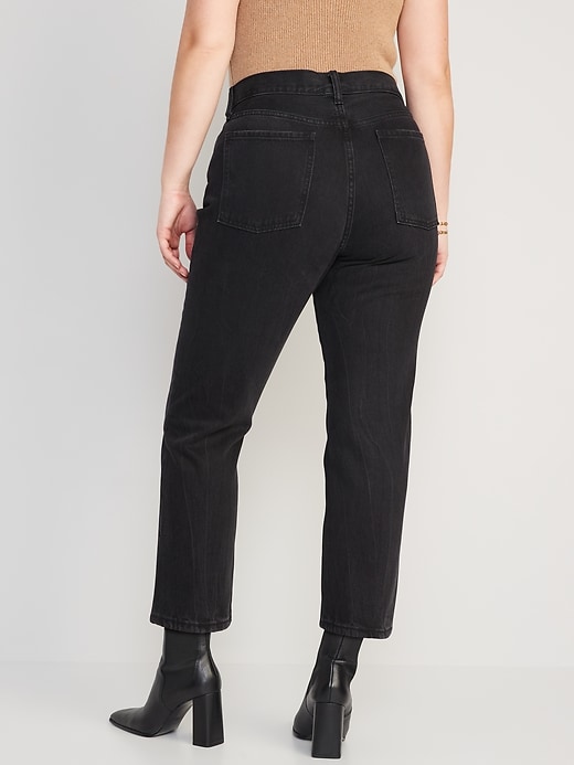 Image number 6 showing, High-Waisted Slouchy Straight Cropped Distressed Jeans for Women