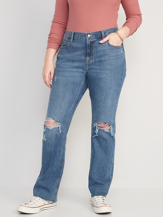 Image number 5 showing, Mid-Rise Slouchy Boot-Cut Jeans