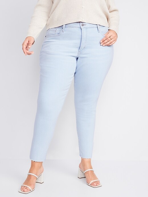 Image number 7 showing, Curvy High-Waisted O.G. Straight Cut-Off Ankle Jeans for Women