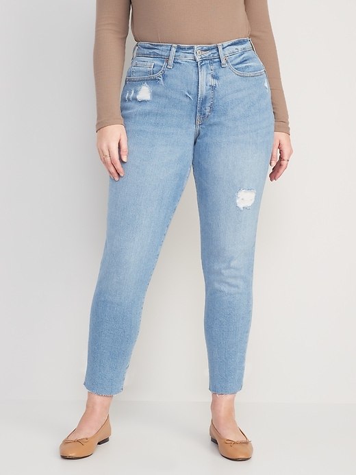 Image number 5 showing, Curvy High-Waisted O.G. Straight Distressed Jeans for Women