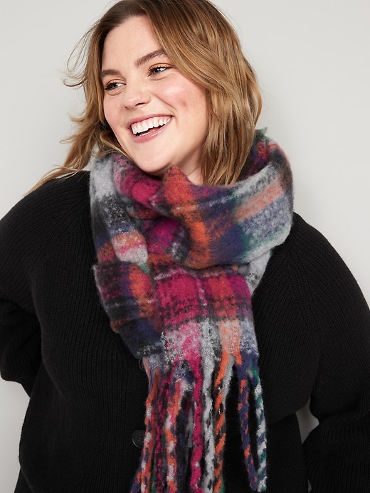 View large product image 1 of 2. Cozy Soft-Brushed Patterned Scarf for Women