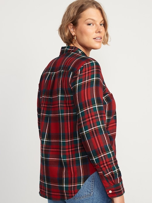 Image number 6 showing, Plaid Flannel Classic Shirt for Women