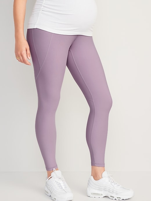 View large product image 1 of 1. Maternity Full-Panel PowerSoft 7/8 Leggings